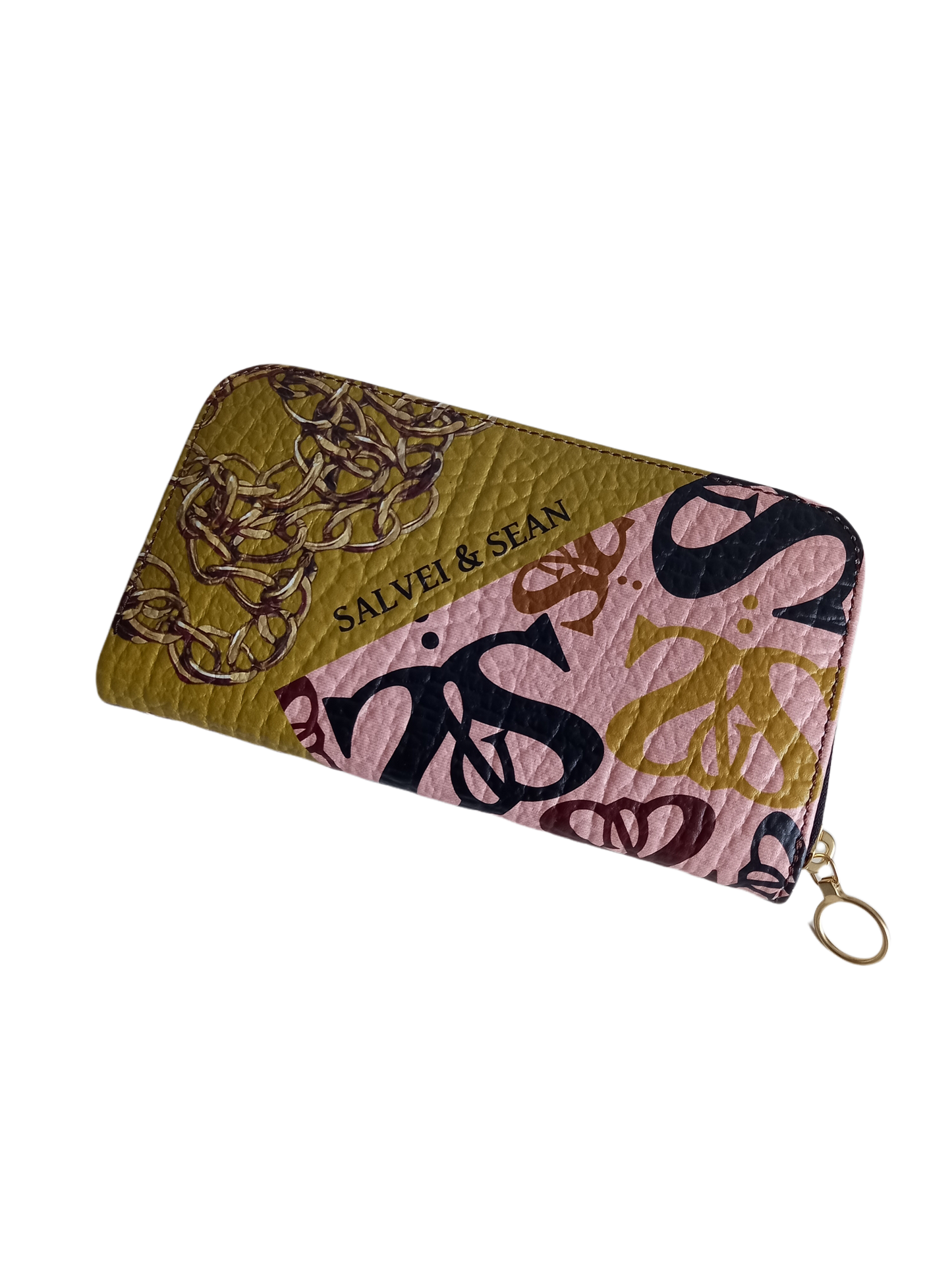 LUXX leather purse - diagg ss pink CHAIN