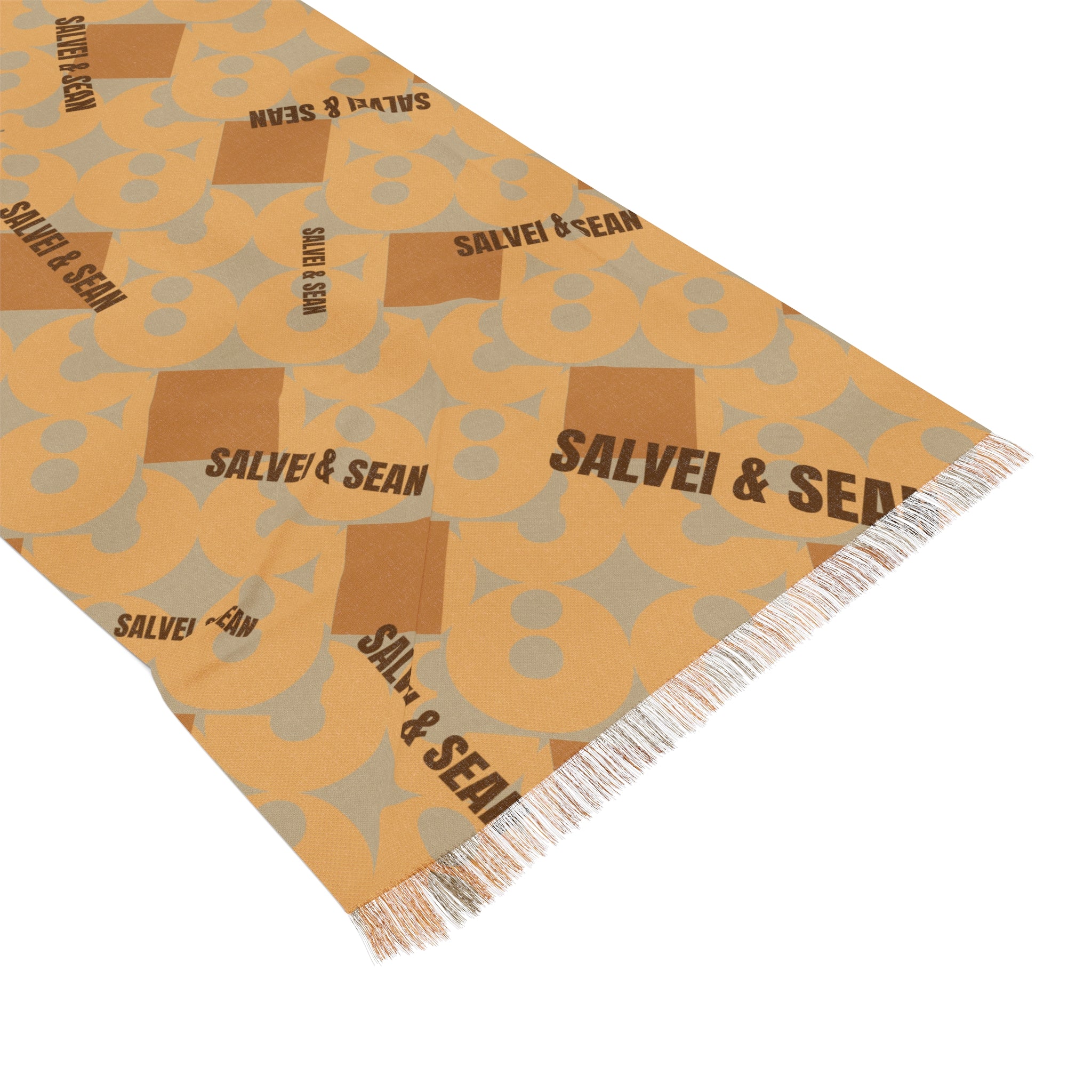 Light Scarf - bold dash peach