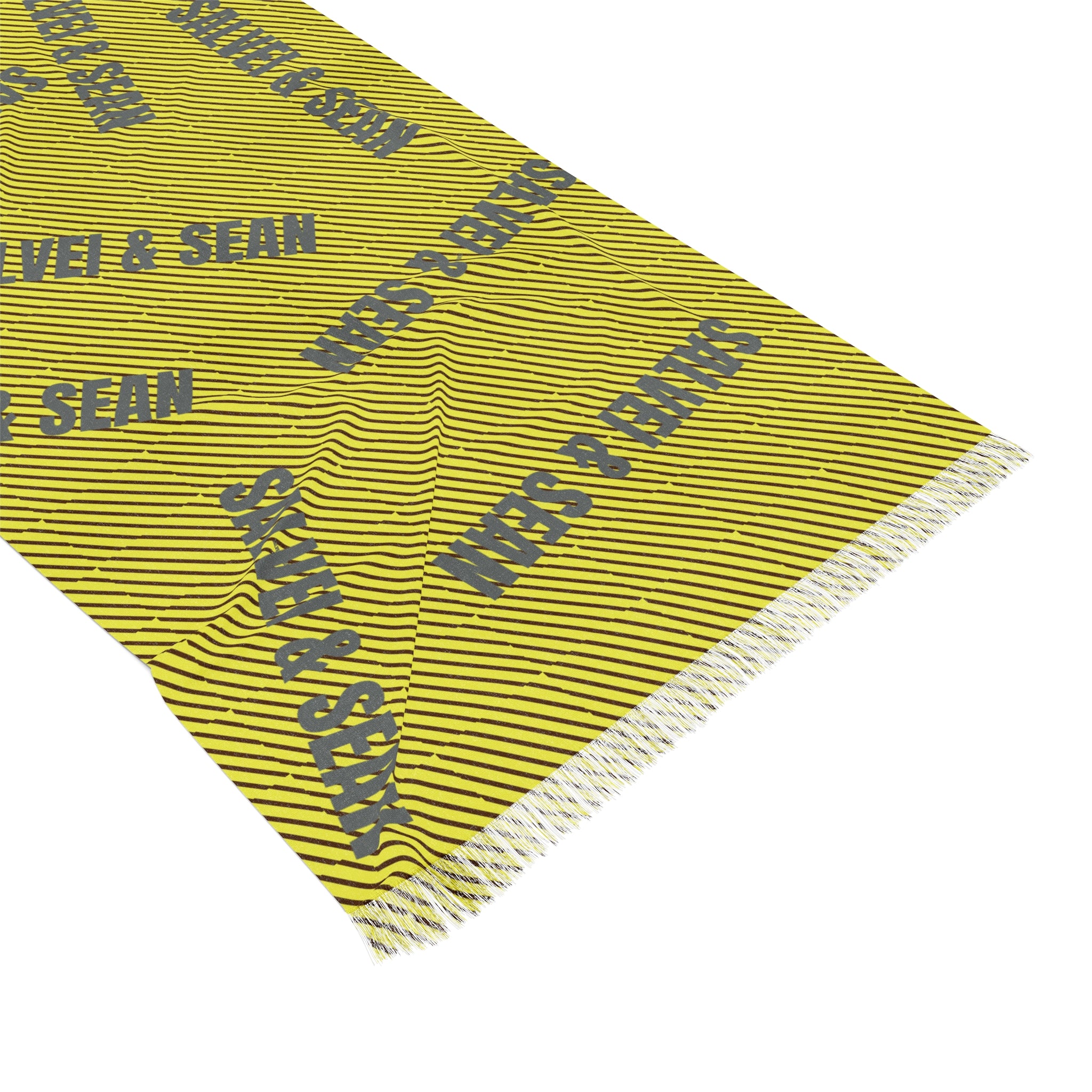Light Scarf - text allova yellow