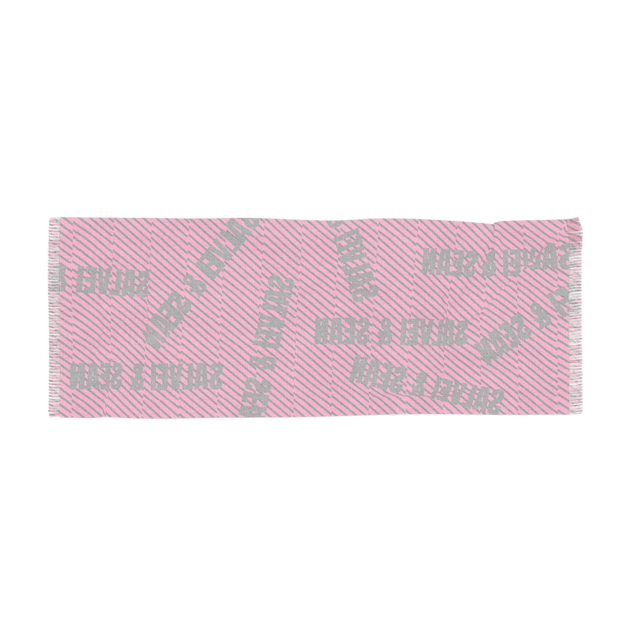 Light Scarf - text allova pink