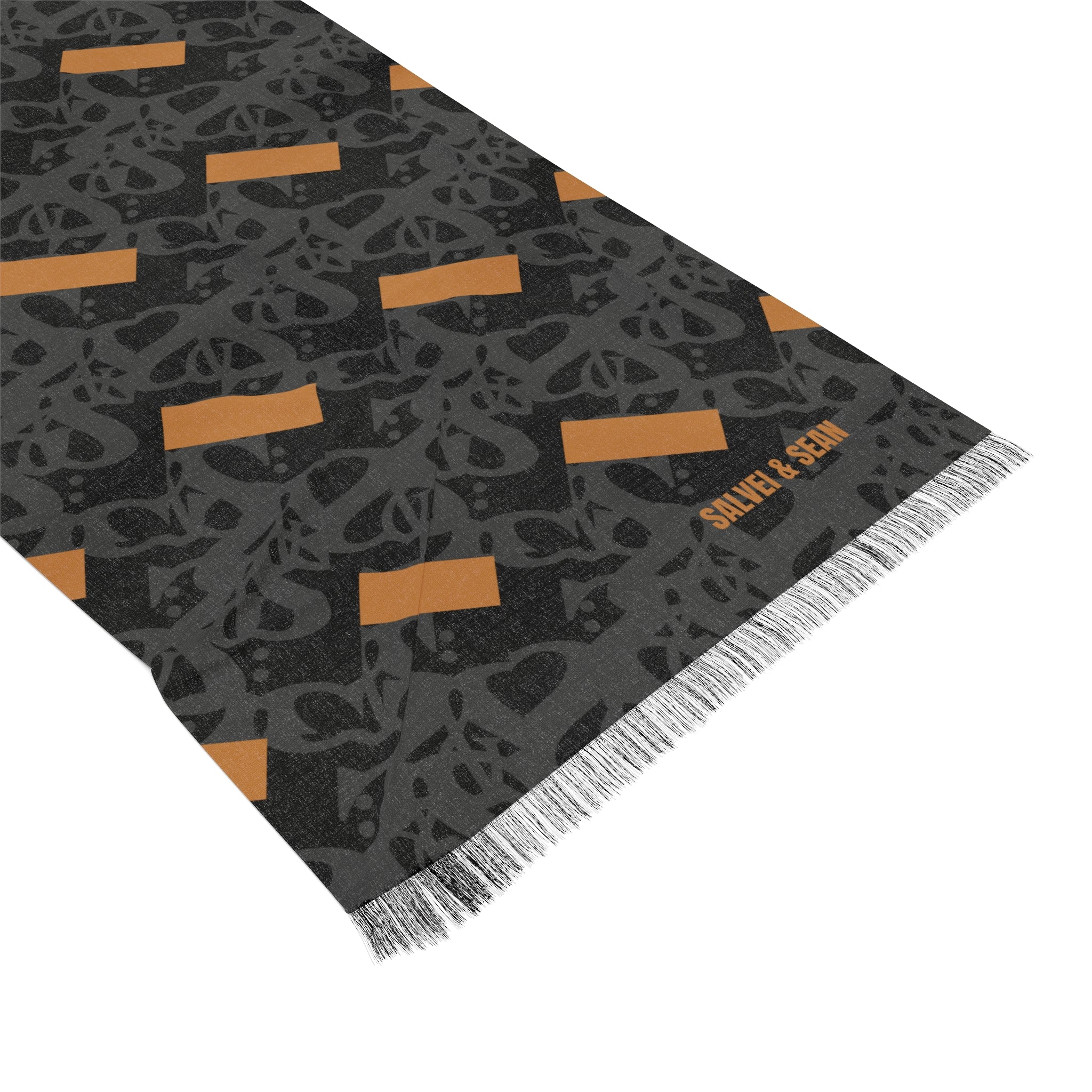 Light Scarf -  bold dash brown
