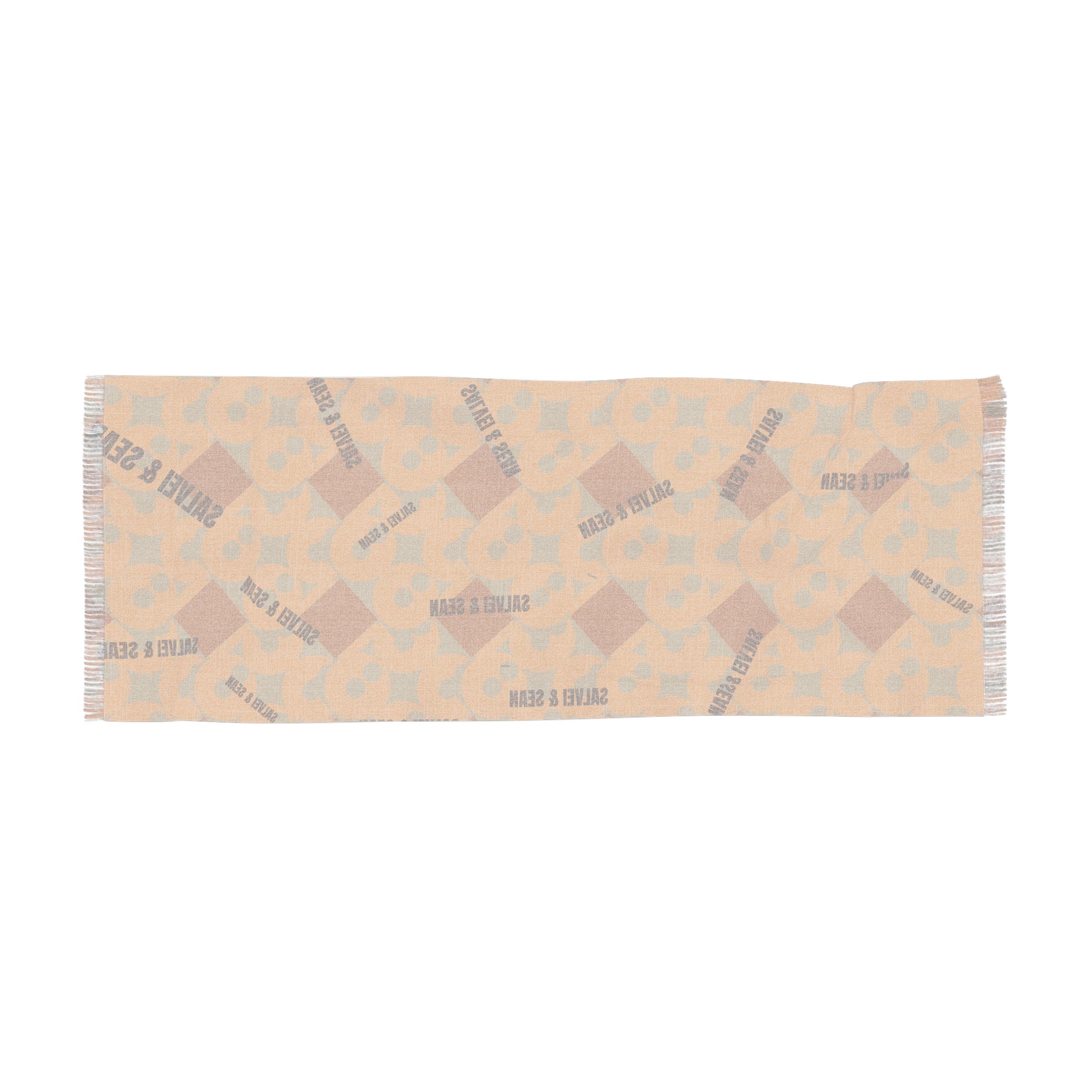 Light Scarf - bold dash peach