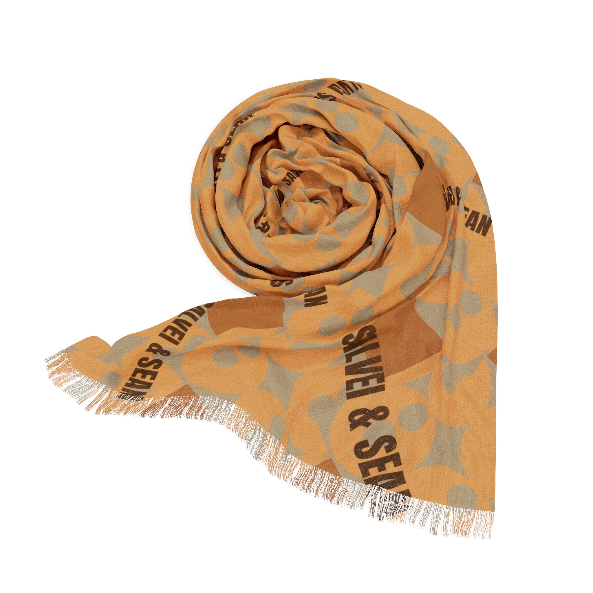 Light Scarf - bold dash peach