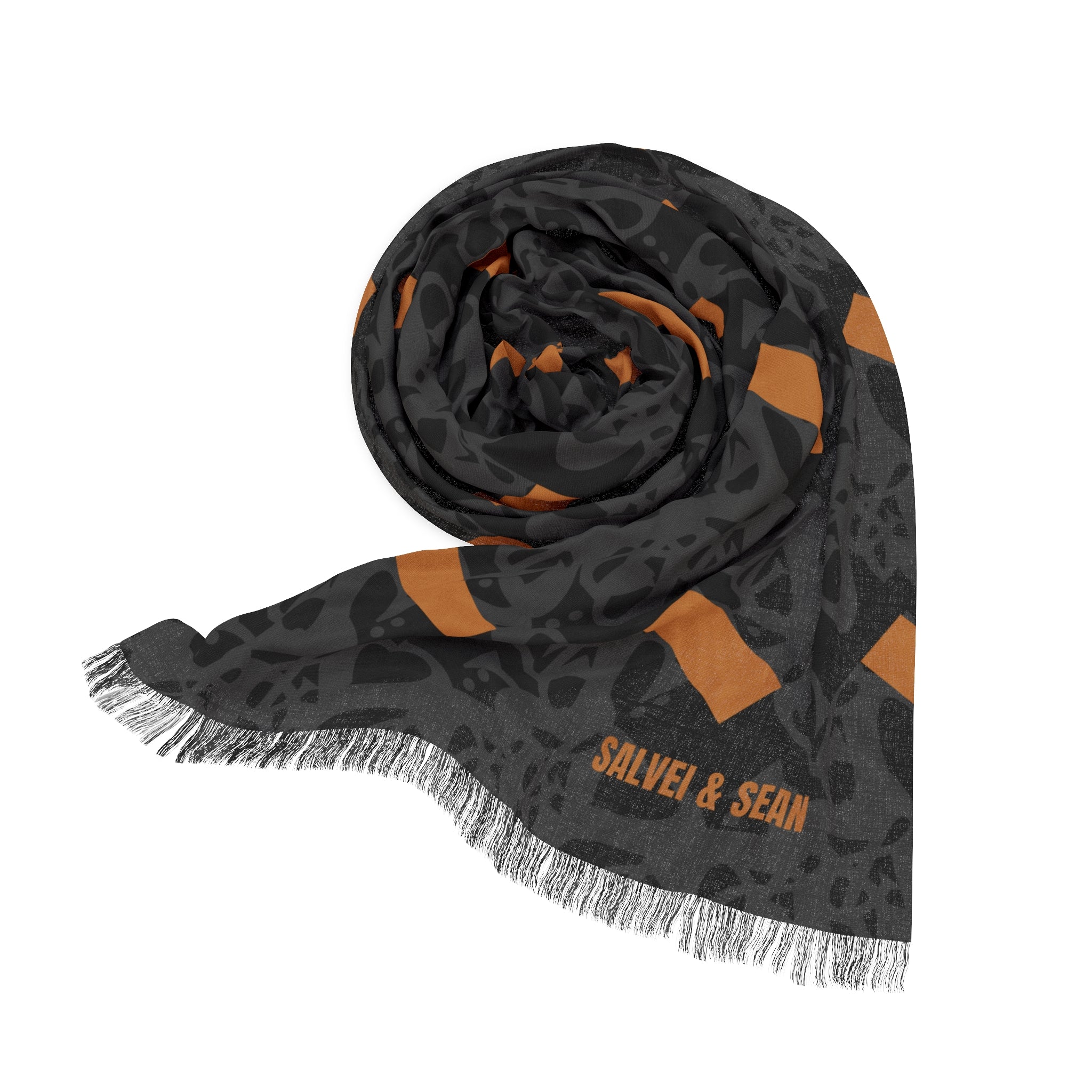 Light Scarf -  bold dash brown