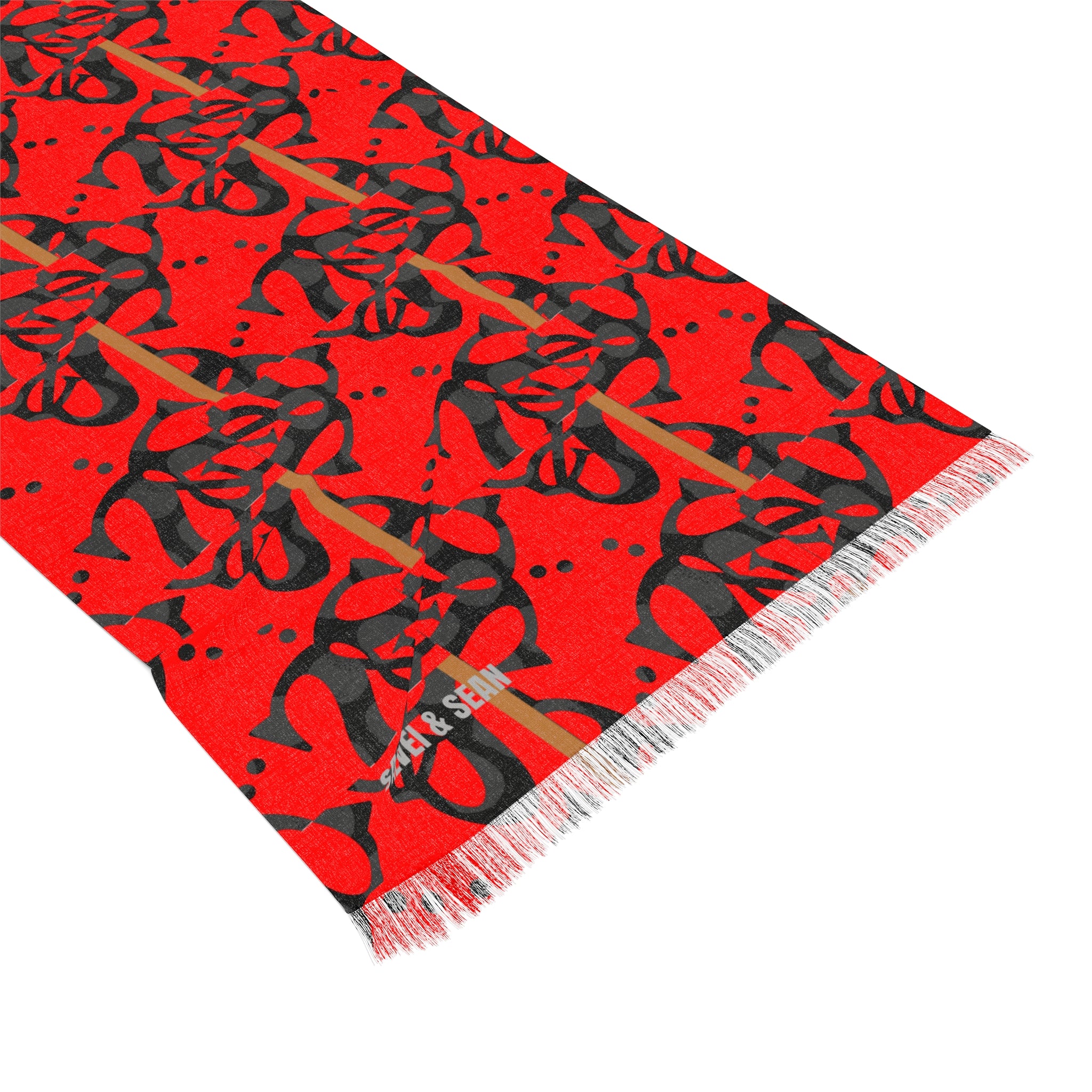 Light Scarf - logo bold red