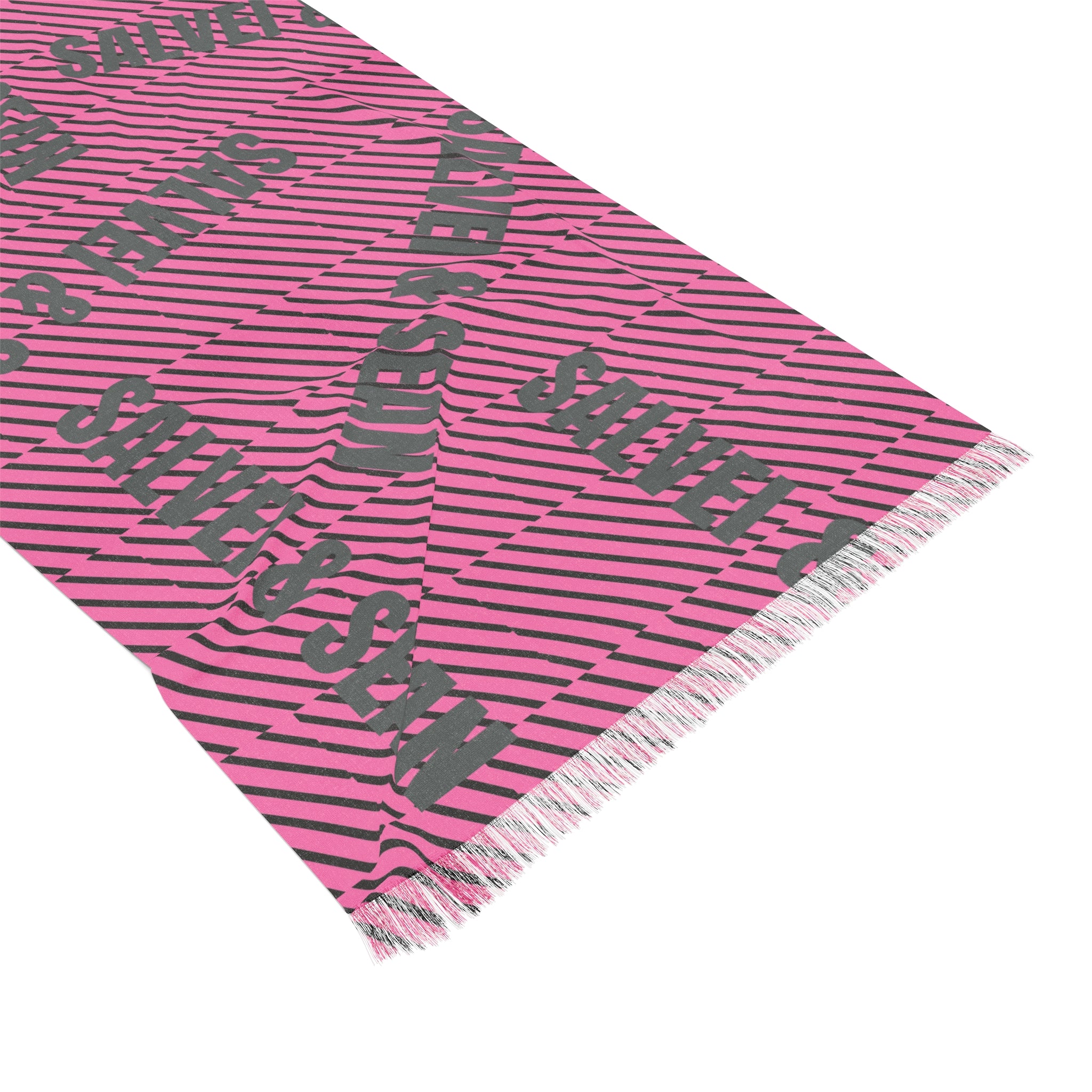Light Scarf - text allova pink
