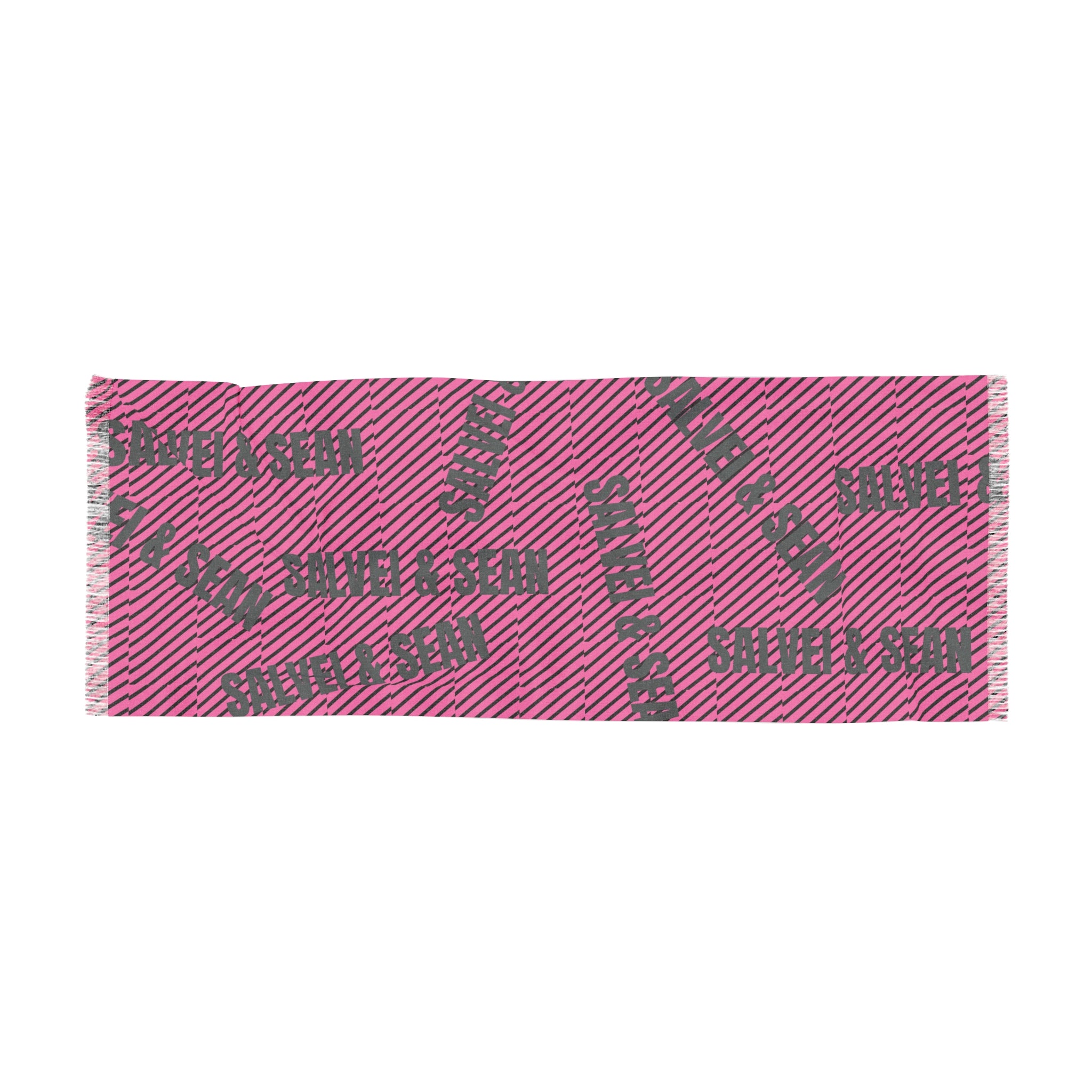 Light Scarf - text allova pink