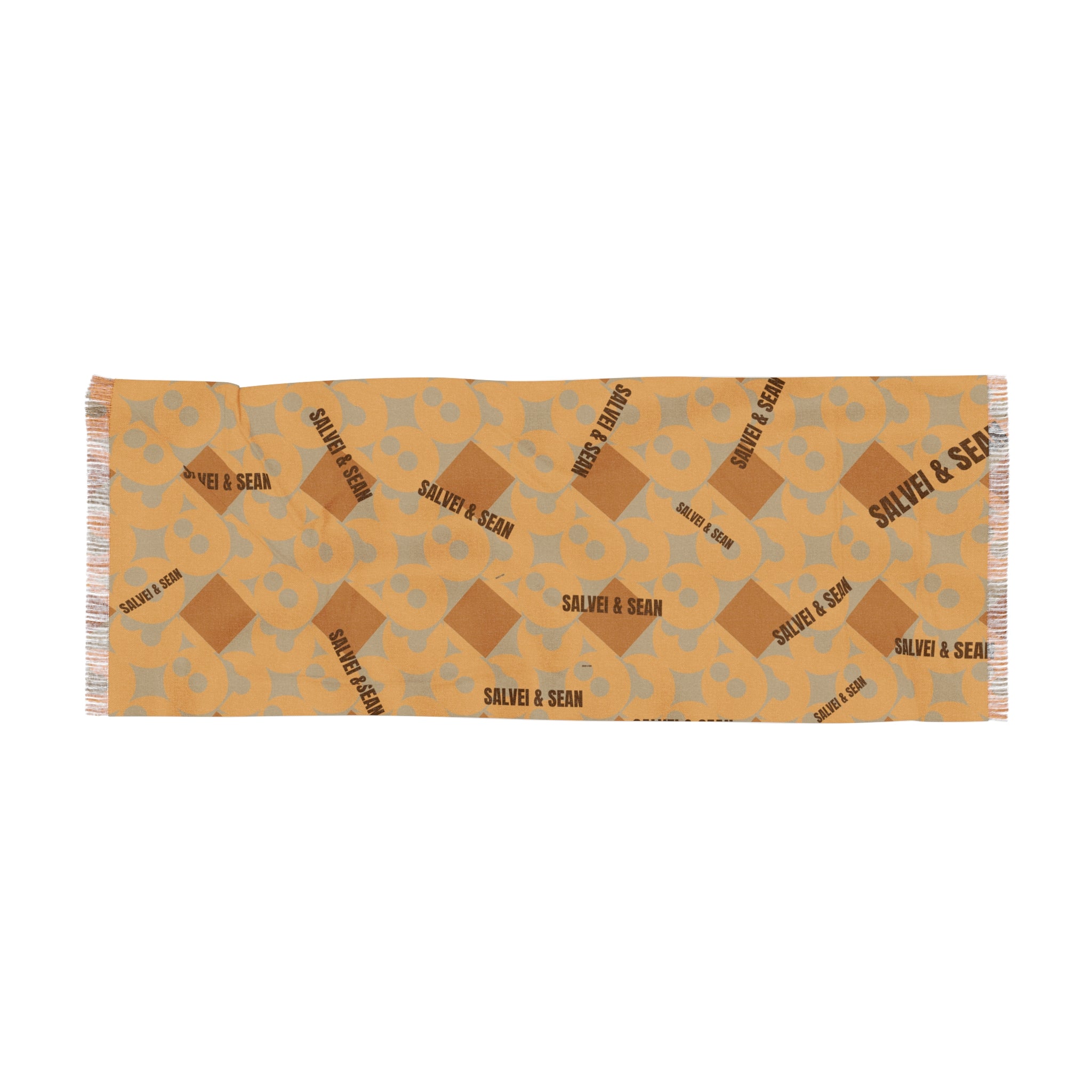 Light Scarf - bold dash peach