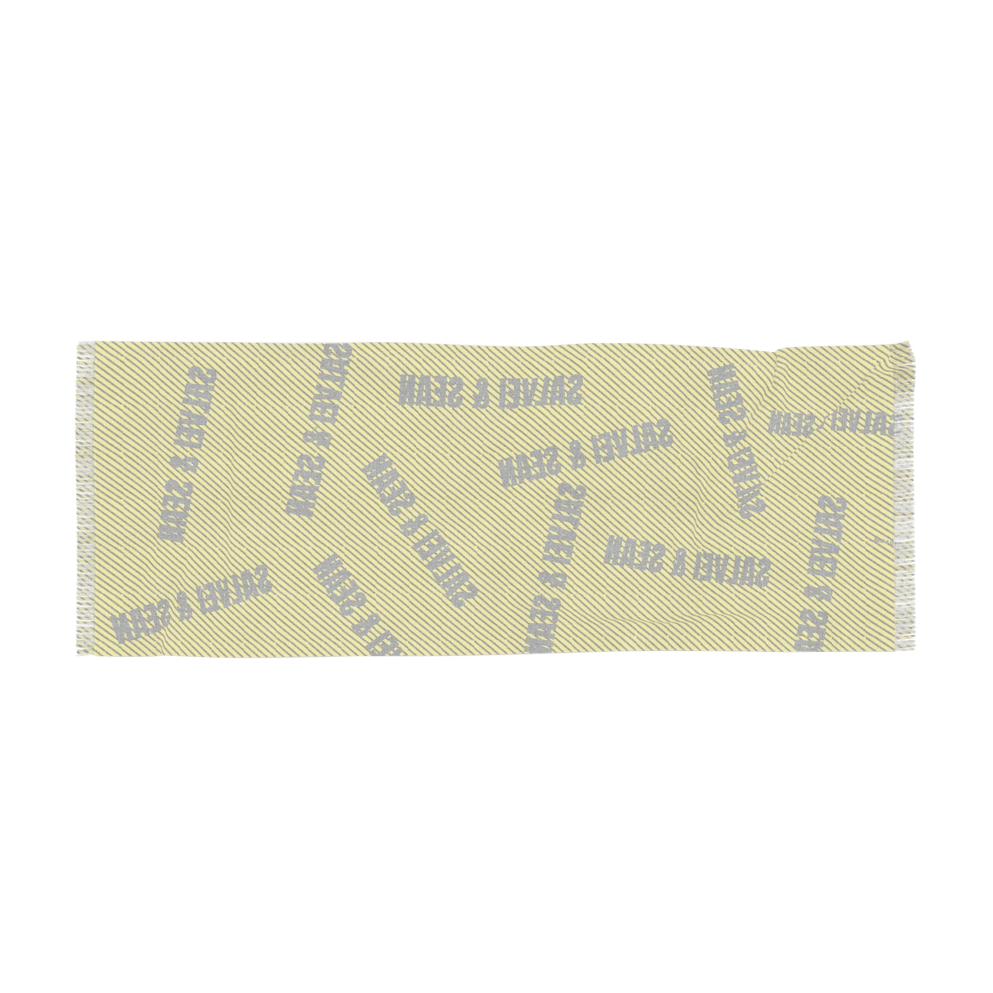 Light Scarf - text allova yellow