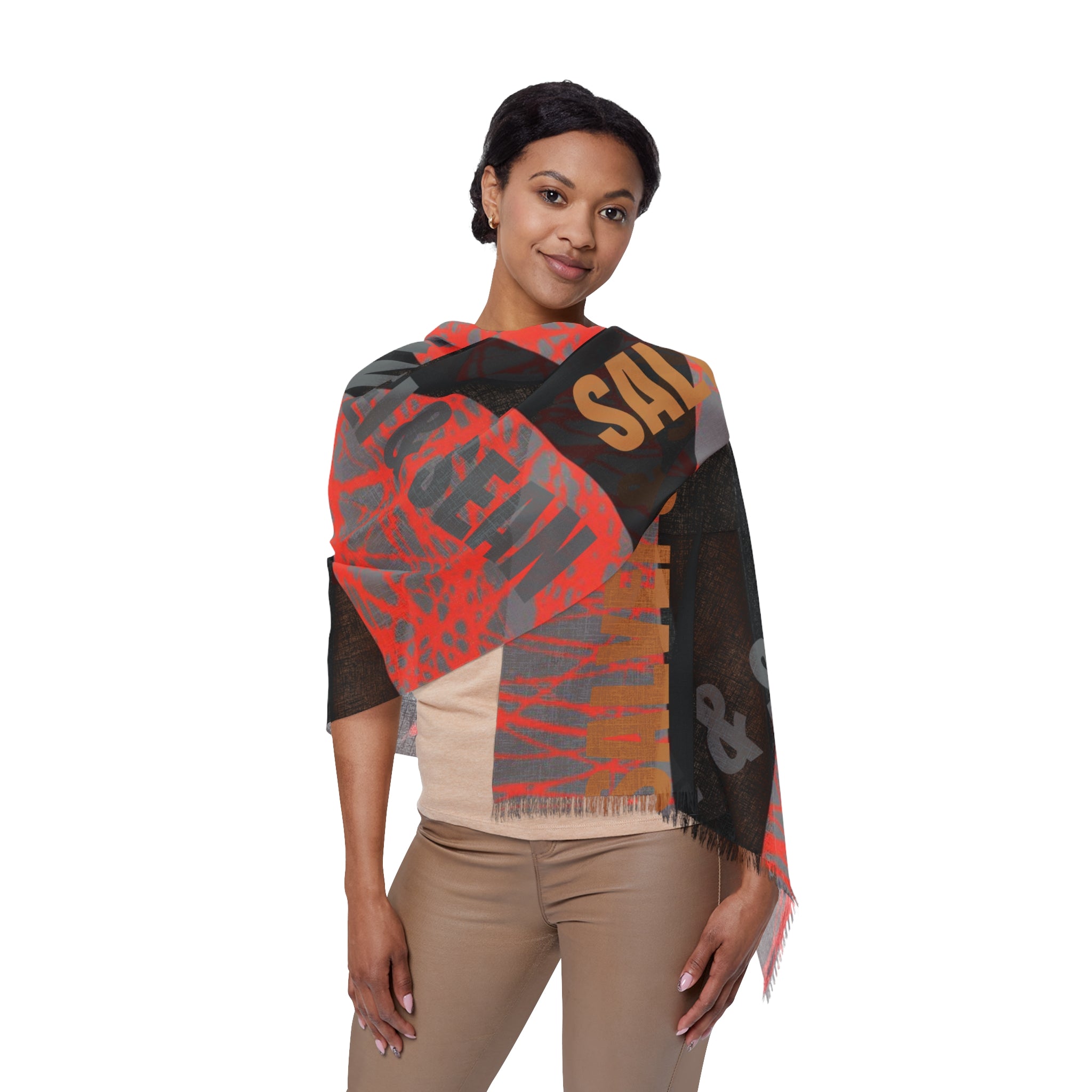 Scarf - Scribbol red
