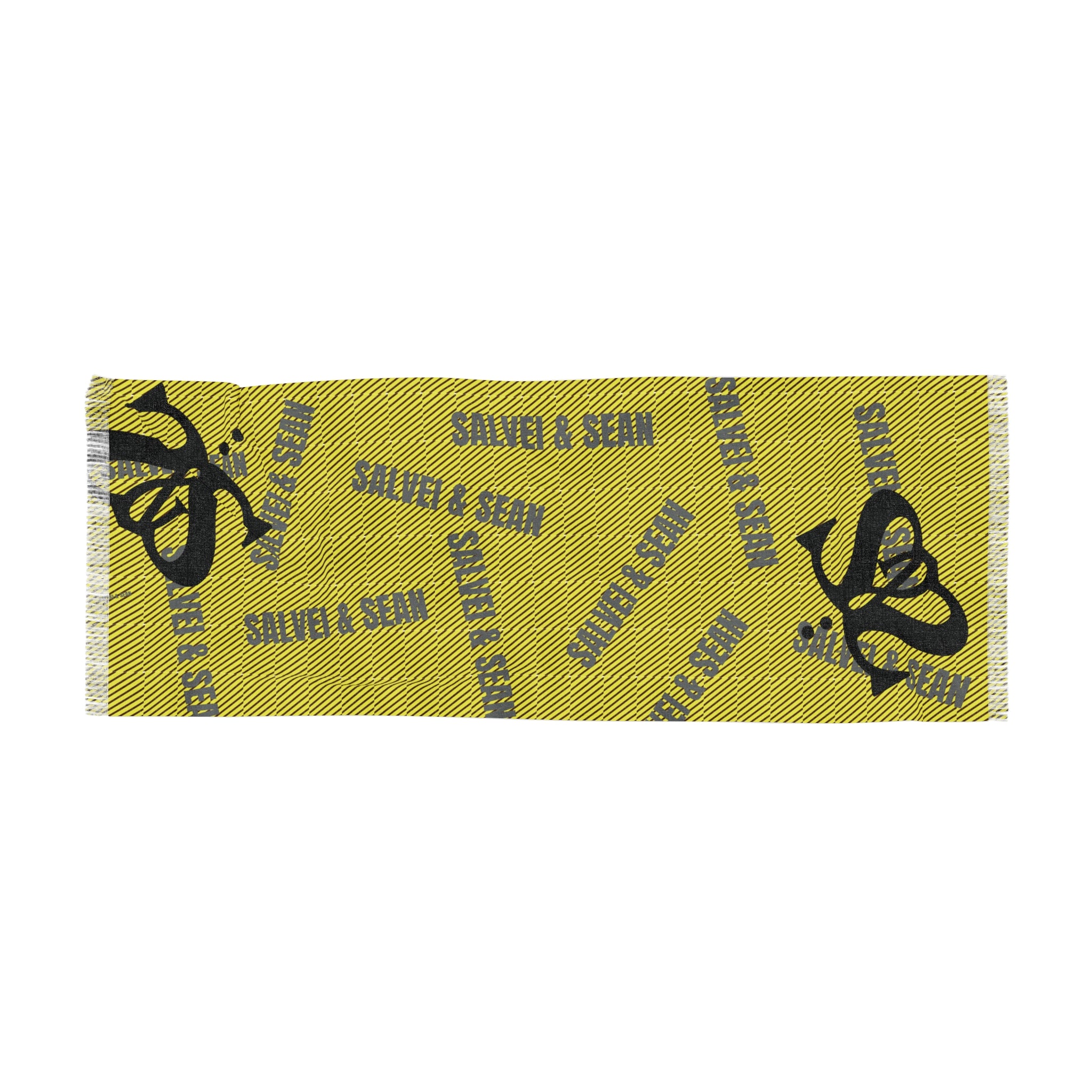 Light Scarf - logo edge yellow