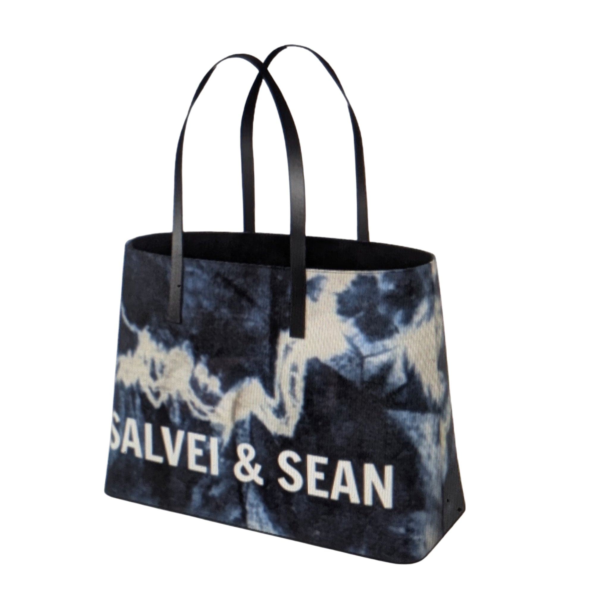 LEATHER TOTE TD - emily blue