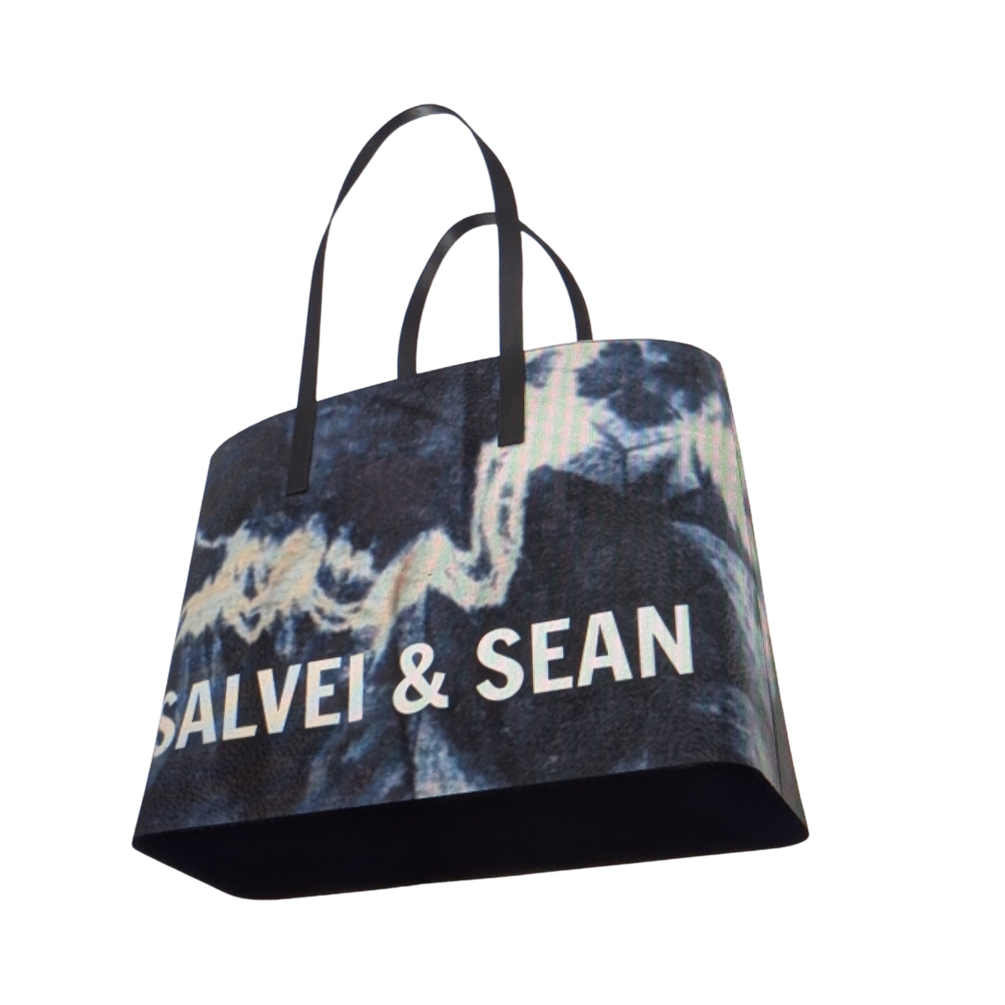 LEATHER TOTE TD - emily blue