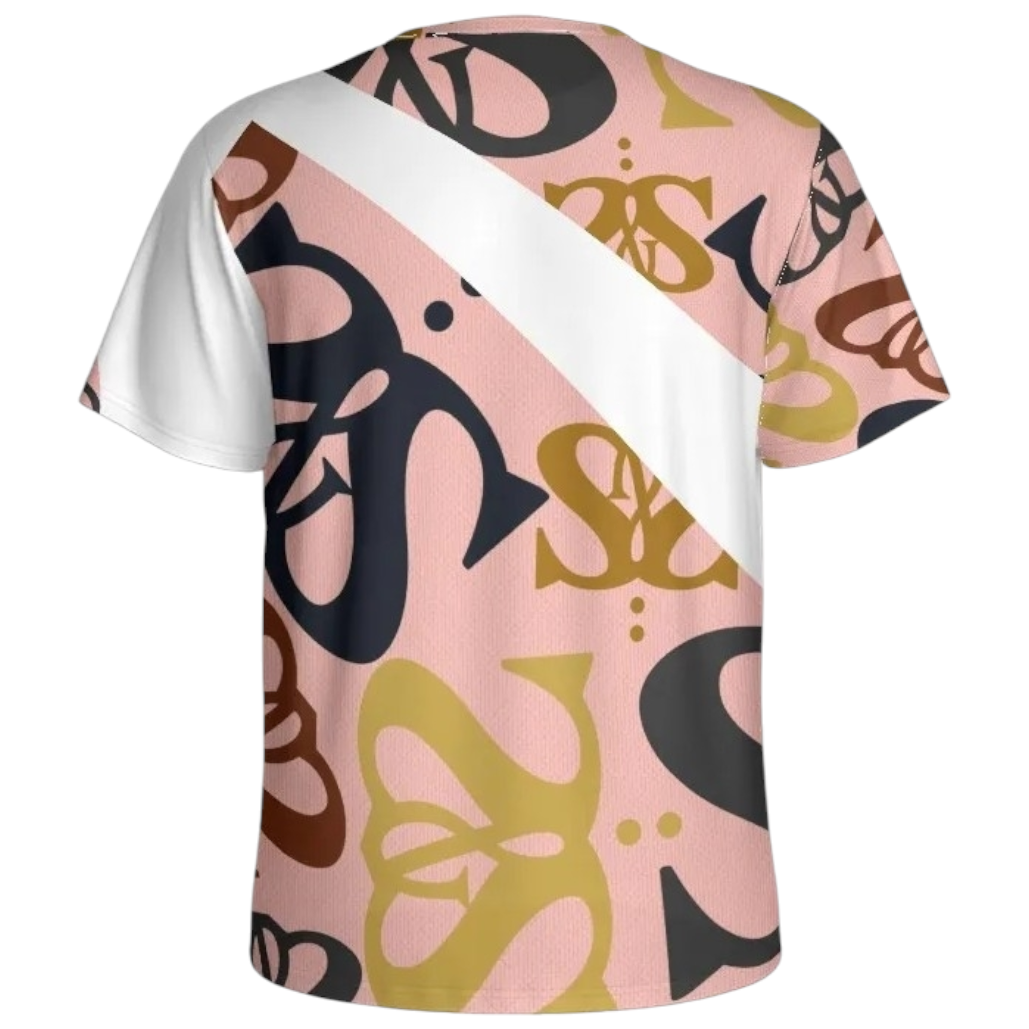 T SHIRT - blue pink diagg