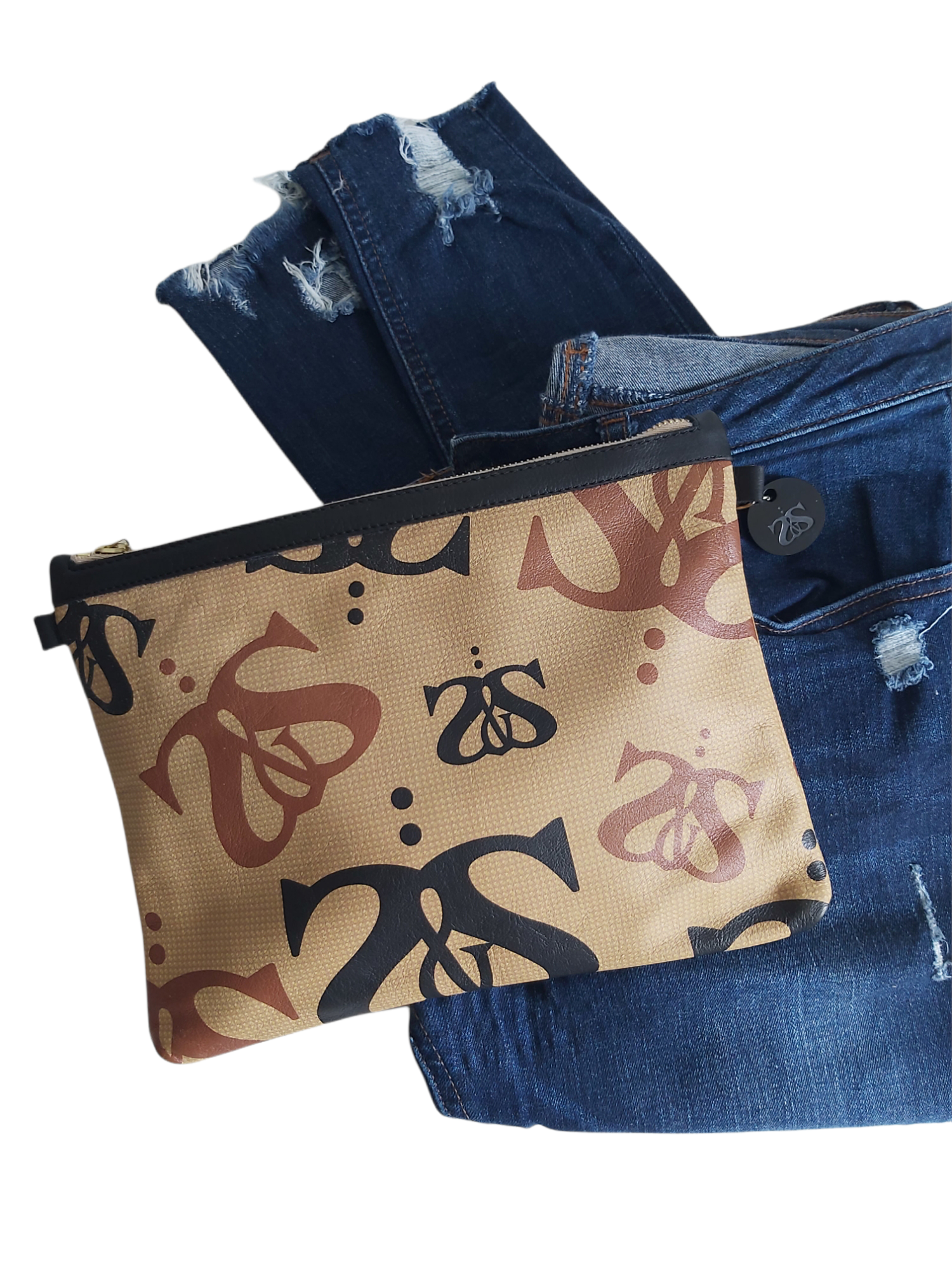 LUXX LEATHER CLUTCH -  s&s allova tan